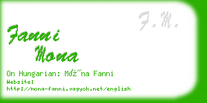 fanni mona business card